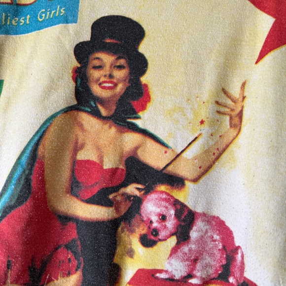 Vintage Y2K Pin-Up Girl Long Sleeve Tee by WORK - Picture 3 of 6